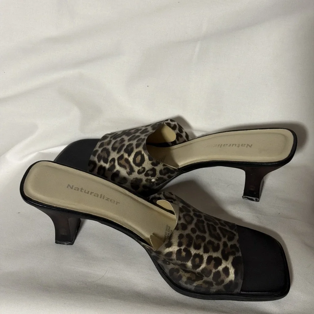 Naturalizer‎ Women's Open Toe Sandle Slip On Mule Cheetah Print Size 8